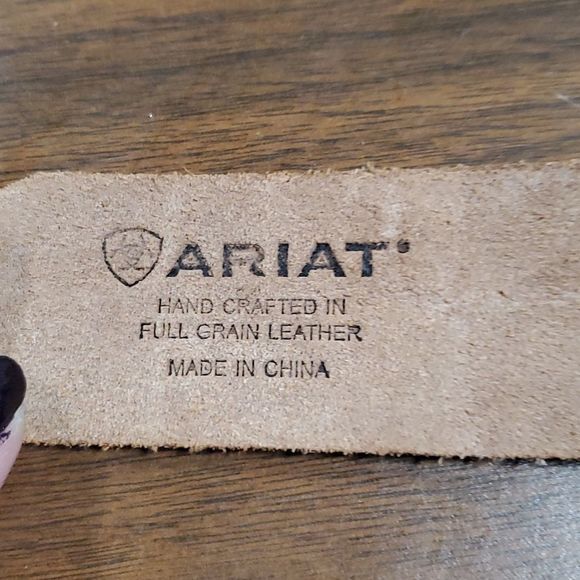 Ariat Blue Sunday Vintage Brown Croc Print Belt‎ Blue Swarovski Crystals Small - Picture 8 of 9